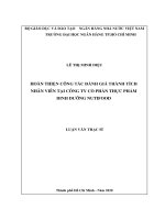 Hoàn thiện công tác đánh giá thành tích nhân viên tại công ty cổ phần thực phẩm dinh dưỡng nutifood 