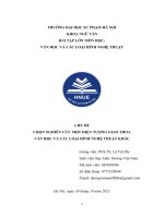 BÀI tập lớn môn học văn học và các LOẠI HÌNH NGHỆ THUẬT CHỦ đề CHỌN NGHIÊN cứu một HIỆN TƯỢNG GIAO THOA văn học và các LOẠI HÌNH NGHỆ THUẬT KHÁC 