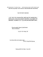 Yếu tố ảnh hưởng tới việc mua hàng qua sàn giao dịch thương mại điện tử shoppee nghiên cứu tại thành phố biên hòa 