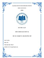 TIỂU LUẬN môn CHÍNH SÁCH TIỀN tệ đề tài NGHIỆP vụ THỊ TRƯỜNG mở 