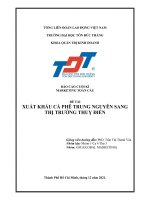 TIỂU LUẬN môn MARKETING TOÀN cầu đề tài XUẤT KHẨU cà PHÊ TRUNG NGUYÊN SANG THỊ TRƯỜNG THUỴ điển 