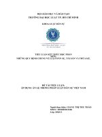 TIỂU LUẬN kết THÚC học PHẦN môn NHỮNG QUY ĐỊNH CHUNG về LUẬT dân sự, tài sản và THỪA kế  