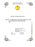 TIỂU LUẬN lý luận chung về gia đình và liên hệ với vai trò của người phụ nữ trong gia đình hiện nay  