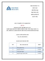 TIỂU LUẬN ĐÁNH GIÁ mức độ HIỆU QUẢ của CHIẾN DỊCH TRUYỀN THÔNG TRONG VIỆC TĂNG NHẬN THỨC và yêu THÍCH của KHÁCH HÀNG đối với sản PHẨM BITIS HUNTER 