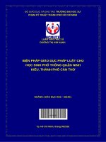 (Luận văn thạc sĩ) biện pháp giáo dục pháp luật cho học sinh phổ thông quận ninh kiều, thành phố cần thơ 