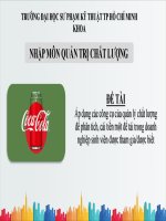 Áp dụng các công cụ của quản lý chất lượng để phân tích, cải tiến một đề tài trong doanh nghiệp: COCACOLA
