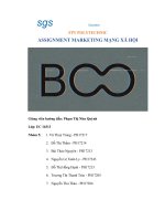 tiểu luận ASSIGNMENT MARKETING MẠNG xã hội thương hiệu bò sữa – boo phân tích SWOT 