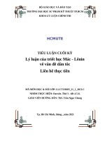 TIỂU LUẬN lý luận của triết học mác   lênin về vấn đề dân tôc̣   liên hê ̣thực tiễn  