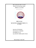 TIỂU LUẬN HP1 ĐƯỜNG LỐI QUỐC PHÒNG VÀ AN NINH đề tài XÂY DỰNG PHONG TRÀO TOÀN DÂN BẢO VỆ AN NINH TỔ QUỐC TRÊN KHÔNG GIAN MẠNG