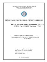 TIỂU LUẬN QUẢN TRỊ HÀNH CHÍNH văn PHÒNG đề tài PHÂN TÍCH VIỆC sắp xếp bố TRÍ văn PHÒNG tại CÔNG TY vinagame – VNG 