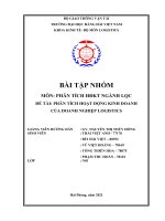 BÀI tập NHÓM môn PHÂN TÍCH HĐKT NGÀNH LQC đề tài PHÂN TÍCH HOẠT ĐỘNG KINH DOANH của DOANH NGHIỆP LOGISTICS 