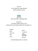 TIỂU LUẬN môn CHỦ NGHĨA xã hội KHOA học tên đề tài vấn đề CHỦ NGHĨA xã hội và CON ĐƯỜNG đi lên CHỦ NGHĨA xã hội ở VIỆT NAM HIỆN NAY 