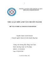 TIỂU LUẬN môn ANH văn CHUYÊN NGÀNH đề tài ETHICAL ISSUES IN BUSINESS 