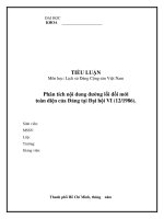 Tiểu luận Môn Lịch sử đảng Phân tích nội dung đường lối đổi mới  toàn diện của Đảng tại Đại hội VI (12/1986)