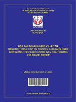 Đào tạo nghề nghiệp vụ lễ tân trình độ trung cấp tại trường cao đẳng nghề kiên giang theo định hướng gắn nhà trường với doanh nghiệp 