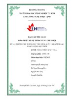 TIỂU LUẬN môn THIẾT kế hệ THỐNG CUNG cấp NHIỆT đề tài THIẾT kế hệ THỐNG sấy TRÀ NĂNG SUẤT 150KGMẺ BẰNG NĂNG LƯỢNG mặt TRỜI 