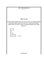 268. BÀI HỌC KINH NGHIỆM CÔNG TÁC ĐẢNG, CÔNG TÁC CHÍNH TRỊ THỜI KỲ KHÁNG CHIẾN CHỐNG MỸ 1954 1975, Ý NGHĨA ĐỐI VỚI HOẠT ĐỘNG CÔNG TÁC ĐẢNG, CÔNG TÁC CHÍNH TRỊ TRONG QUÂN ĐỘI HIỆN NAY