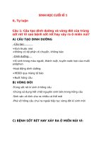 ÔN TẬP MÔN SINH HỌC 7