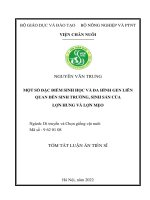 Một số đặc điểm sinh học và đa hình gen liên quan đến sinh trưởng, sinh sản của lợn hung và lợn mẹo TT 