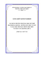 SKKN vận dụng mô hình dạy học kết hợp (blended learning   hướng dẫn trực tuyến và dạy học đối mặt) trong dạy đọc hiểu văn bản văn chương lớp 12 