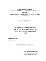 Nghiên cứu xây dựng chương trình thể thao ngoại khóa cho sinh viên trường đại học phú yên 