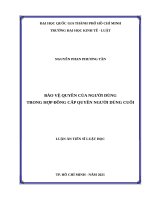 BẢO VỆ QUYỀN CỦA NGƯỜI DÙNG TRONG HỢP ĐỒNG CẤP QUYỀN NGƯỜI DÙNG CUỐI