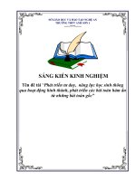 SKKN phát triển tư duy, năng lực học sinh thông qua hoạt động hình thành, phát triển các bài toán hàm ẩn từ những bài toán gốc 