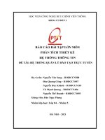 BÁO cáo bài tập lớn môn PHÂN TÍCH THIẾT kế hệ THỐNG THÔNG TIN đề tài hệ THỐNG QUẢN lý đào tạo TRỰC TUYẾN 