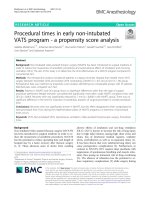 Procedural times in early non-intubated VATS program - a propensity score analysis