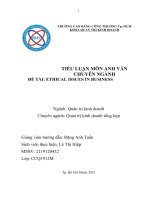 TIỂU LUẬN môn ANH văn CHUYÊN NGÀNH đề tài ETHICAL ISSUES IN BUSINESS 