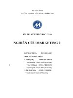 NGHIÊN cứu MARKETING 2  nghiên cứu các yếu tố ảnh hưởng đến hành vi sử dụng sản phẩm nước rửa chén sunlight của công ty unilever tại thành phố hồ chí minh 
