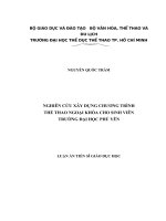 Nghiên cứu xây dựng chương trình thể thao ngoại khóa cho sinh viên trường đại học phú yên 
