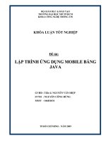 Lập trình ứng dụng mobile bằng java khóa luận tốt nghiệp đại học  