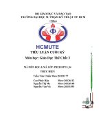 TIỂU LUẬN CUỐI kỳ môn học giáo dục thể chất 3  nguồn gốc cờ vua các dạng khai cuộc trong cờ vua 