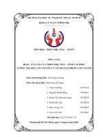 LÝ LUẬN CỦA TRIẾT HỌC MÁC – LÊNIN VỀ HIỆN  TƯỢNG THA HÓA CON NGƯỜI VÀ VẤN ĐỀ GIẢI PHÓNG CON NGƯỜI