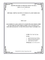 QUAN điểm của mác LÊNIN về vấn đề tôn GIÁO TRONG THỜI kỳ QUÁ độ lên CHỦ NGHĨA xã hội và sự vận DỤNG của ĐẢNG để GIẢI QUYẾT vấn đề tôn GIÁO ở VIỆT NAM HIỆN NAY 