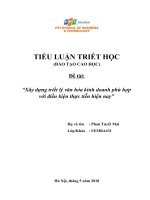 Tiểu luận triết học - Xây dựng triết lý kinh doanh phù hợp với điều kiện thực tiễn hiện nay