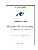 Đặc điểm công việc tác động đến hạnh phúc của nhân viên vai trò trung gian của sự cân bằng giữa công việc   cuộc sống  