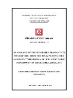 AN ANALYSIS OF THE SUGGESTED TRANSLATION OF CHAPTER 4 FROM THE BOOK “EATING VIET NAMDISPATCHES FROM a BLUE PLASTIC TABLE PAPERBACK”  BY GRAHAM HOLLIDAY, 2016 
