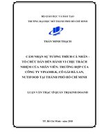 Cảm nhận sự tương thích cá nhân, tổ chức dẫn đến hành vi chịu trách nhiệm của nhân viên   trường hợp của công ty vinamilk, cô gái hà lan, nutifood tại thành phố hồ chí minh  