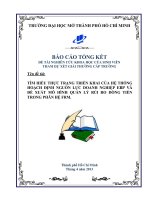 Tìm hiểu về thực trạng triển khai của hệ thống hoạch định nguồn lực doanh nghiệp erp và đề xuất mô hình quản lý rủi ro dòng tiền trong phân hệ frm nghiên cứu khoa học  