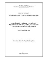 NGHIÊN cứu THIẾT kế và CHẾ tạo hệ THỐNG xử lý CHẤT THẢI rắn hữu cơ THEO QUY mô PHÒNG THÍ NGHIỆM 