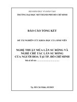 Nghệ thuật múa lân – sư – rồng và nghề chế tác lân – sư – rồng của người hoa tại thành phố hồ chí minh nghiên cứu khoa học  
