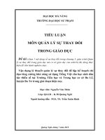 Vận dụng lý thuyết quản lý sự thay đổi để lập kế hoạch chỉ đạo tăng cường khả năng sử dụng Tiếng Việt cho học sinh dân tộc thiểu số tại Trường Tiểu học và Trung học cơ sở Ba Lế, huyện Ba Tơ trong giai đoạn hiện nay