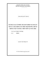 Dự đoán giá cổ phiếu doanh nghiệp xây dựng và bất động sản trên thị trường chứng khoán việt nam dựa trên tiếp cận máy học  