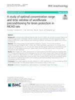 A study of optimal concentration range and time window of sevoflurane preconditioning for brain protection in MCAO rats