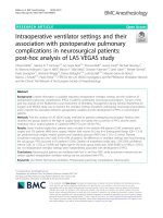 Intraoperative ventilator settings and their association with postoperative pulmonary complications in neurosurgical patients: Post-hoc analysis of LAS VEGAS study