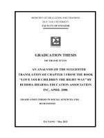 AN ANALYSIS OF THE SUGGESTED TRANSLATION OF CHAPTER 3 FROM THE BOOK “LOVE YOUR CHILDREN THE RIGHT WAY” BY BUDDHA DHARMA EDUCATION ASSOCIATION INC, APRIL 2000 