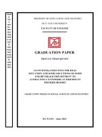 AN INVESTIGATION INTO THE REAL SITUATION AND SOME SOLUTIONS OF FOOD AND BEVERAGE DEPARTMENT TO ATTRACTING CUSTOMERS AT RISEMOUNT PREMIER RESORT 