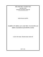 NGHIÊN CỨU ĐỘNG LỰC LÀM VIỆC CỦA NGƯỜI LAO ĐỘNG TẠI KHÁCH SẠN HƯƠNG GIANG